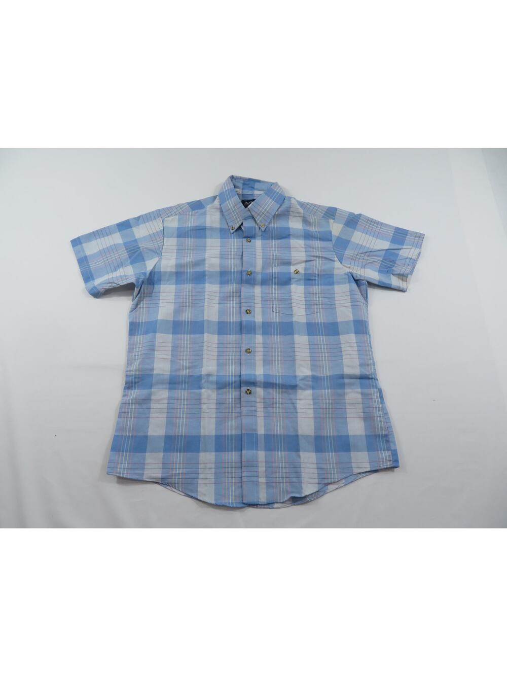 Par Four Shirt Casual Blue Plaid Sz M-L? 1980s